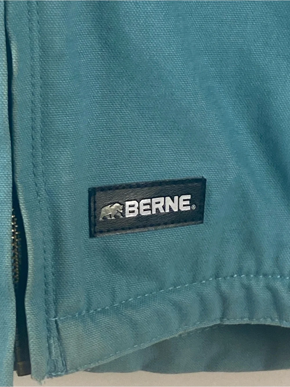 Berne Softstone Duck Sherpa-Lined Hooded Blue Jacket Size XL Youth